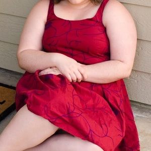 Floral Wool Embellished Cotton Poplin Dress